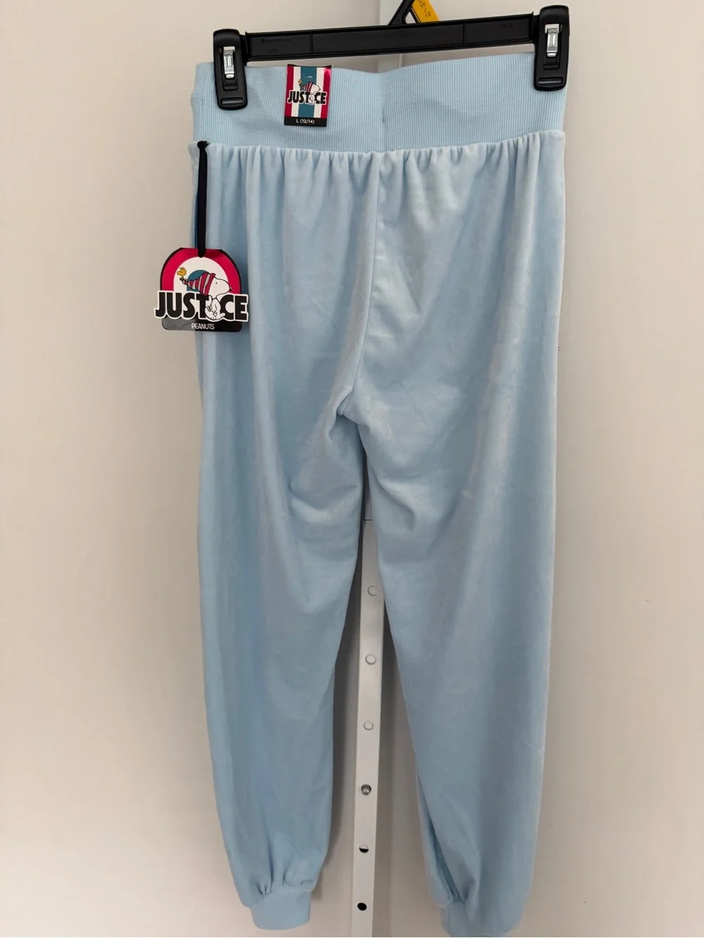 Justice Light Blue‎ Snoopy Graphic Joggers size L 12-14